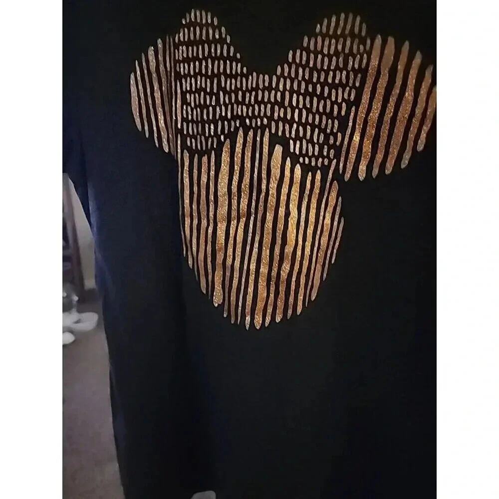 Minnie Mouse Short Sleeve T Shirt Grey Rose Gold Logo Sz Small A101 NWT Nice - Picture 2 of 4